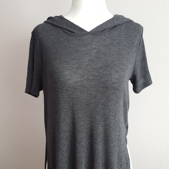 Grey Ribbed Tunic Top Size M - Picture 1 of 10